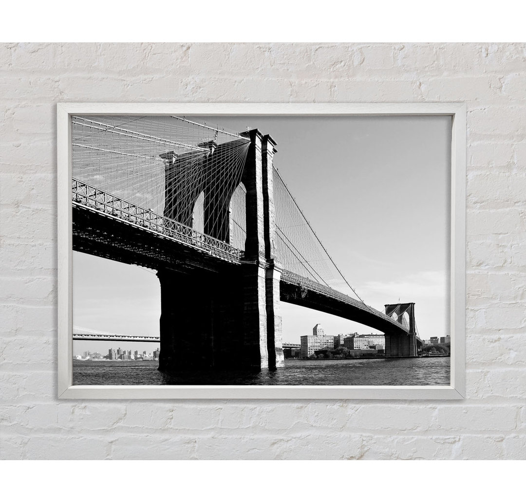 Brooklyn Bridge B N W - Einzelner Bilderrahmen Kunstdrucke auf Leinwand