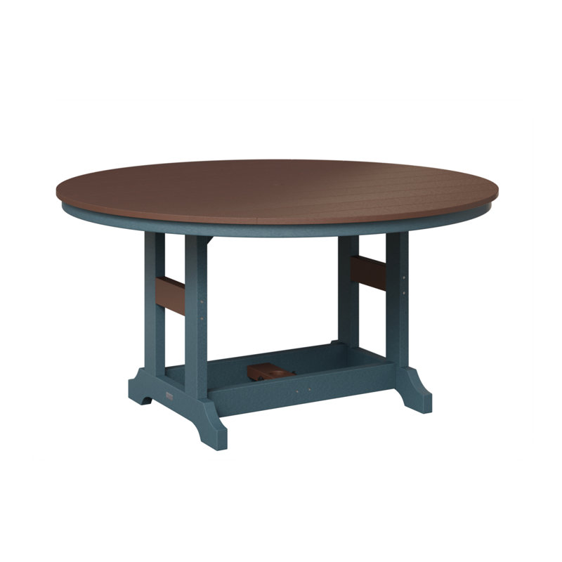 Garden Classic Outdoor Round Dining Table, Chocolate Brown, Slate