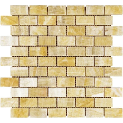 1" x 2" Marble Brick Joint Mosaic Wall & Floor Tile
