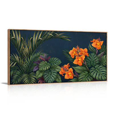 Tropical Floral Canvas Wall Art Set Of 1