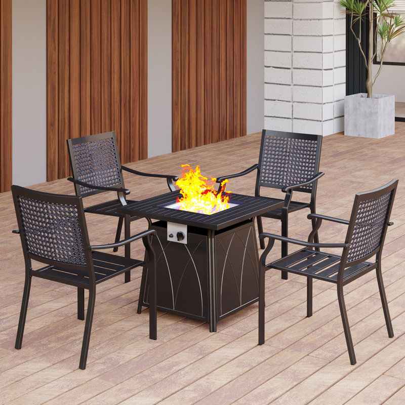 Argyri 4 - Person Patio Dining Set with Square Table
