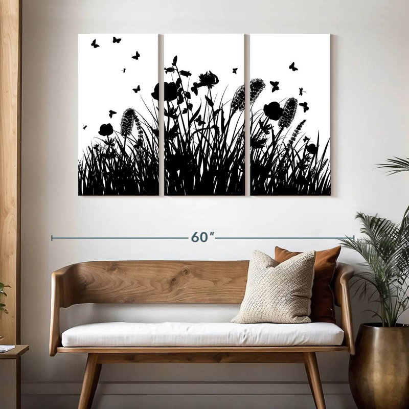 Herbe noire et blanche Harnek, H 32 po x l 50 po