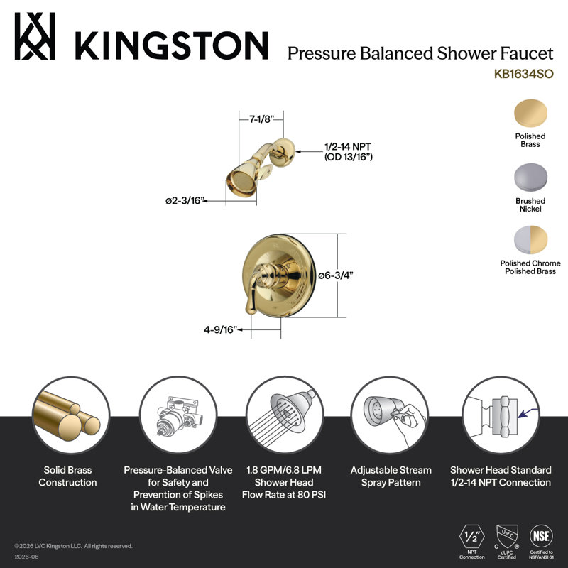 Kingston Brass Magellan Single-Handle Pressure Balanced Shower Faucet