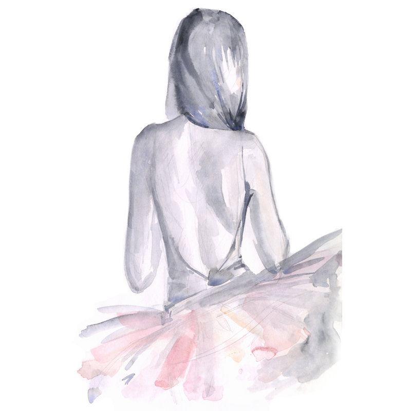 Tulle rose pâle II par Jennifer Paxton Parker - peinture sur toile tendue, H 48 po x l 32 po x P 1,25 po