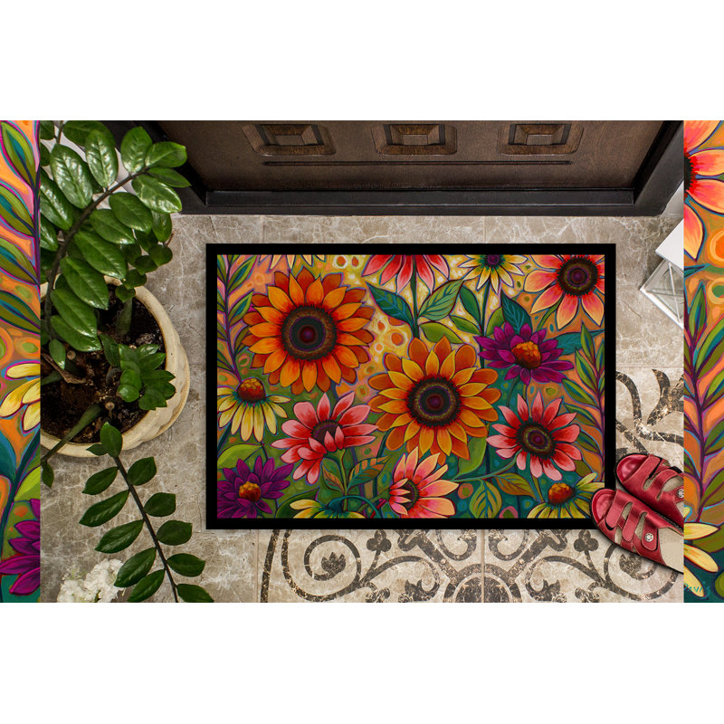 Guerrina Non-Slip Doormat, Fall Sunflower Surprise