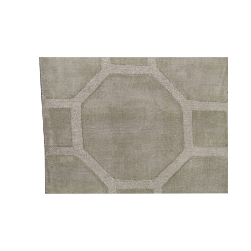 Tapis beige et gris noué à la main de haute qualité