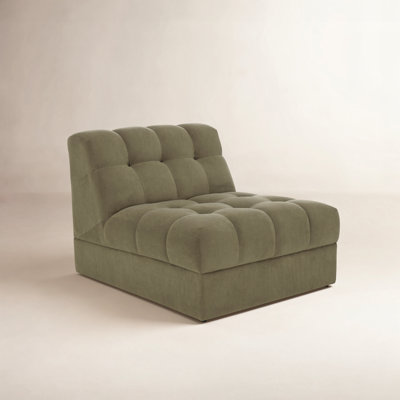Pine Velvet Slipper Chair