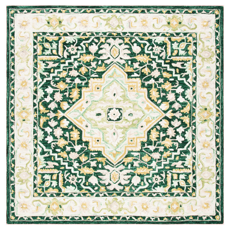 Hand Tufted Wool Southwestern Rug, Square 7'