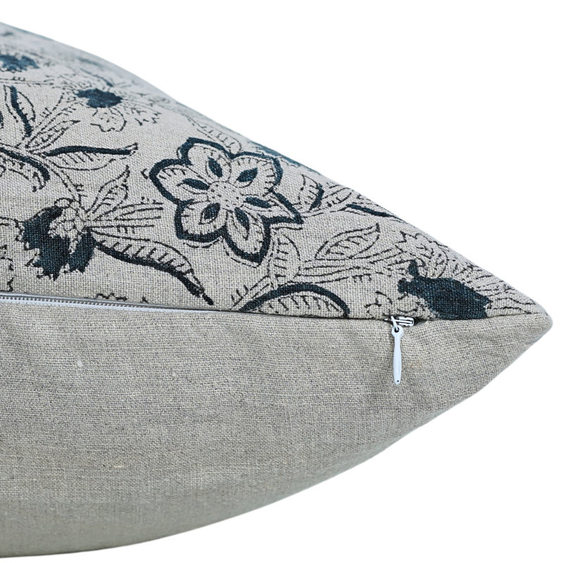 Housse de coussin en coton Floral, H 20 po x l 14 po