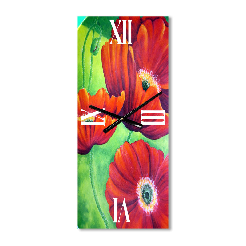 Horloge murale Blossoming Poppies VII, Grand
