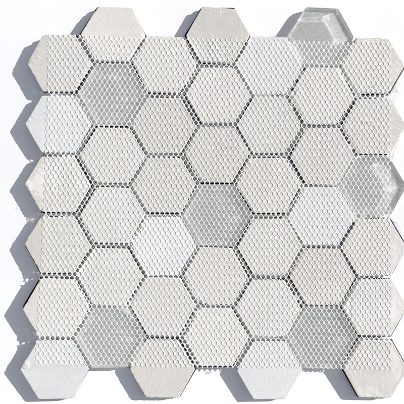 Carrelage mosaïque en métal et verre 2 po x 2 po Enchanted Metals