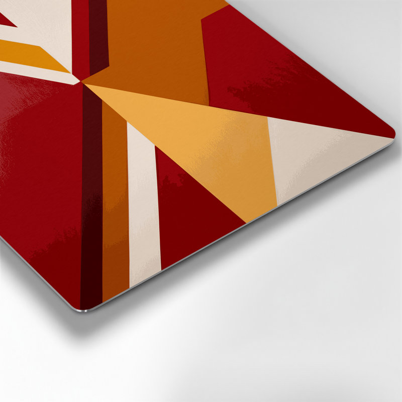 Hard Edge 28, art mural en métal brun, H 11 po x l 14 po