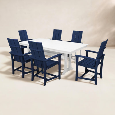 POLYWOOD® Modern Adirondack 72" Patio Dining Set