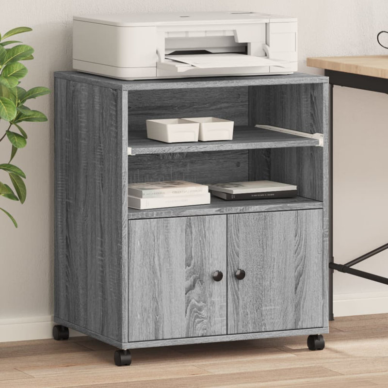 74cm H x 60cm W Printer Stand, Grey Sonoma