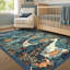 Tapis lavable rétro à motif de cerfs Woodland-453046272-453046273