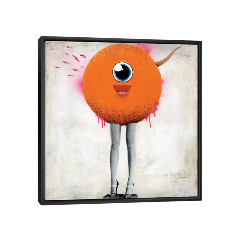 « eye spy », impression sur toile tendue, Toile avec cadre noir, H 18 po x l 18 po x P 1,5 po, Pas de tapis
