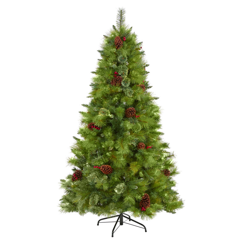 6 pi Arbre de Noël artificiel Montana avec pommes de pin, baies et 814 branches flexibles Montana