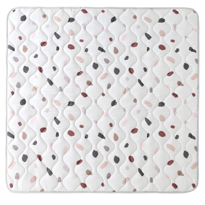 Hakuna mat: tapis de jeu matelassé: confettis - carré de 50 po, couverture de sol rembourrée, bébés tout-petits, design élégant Hygge, envers antidérapant, rampant