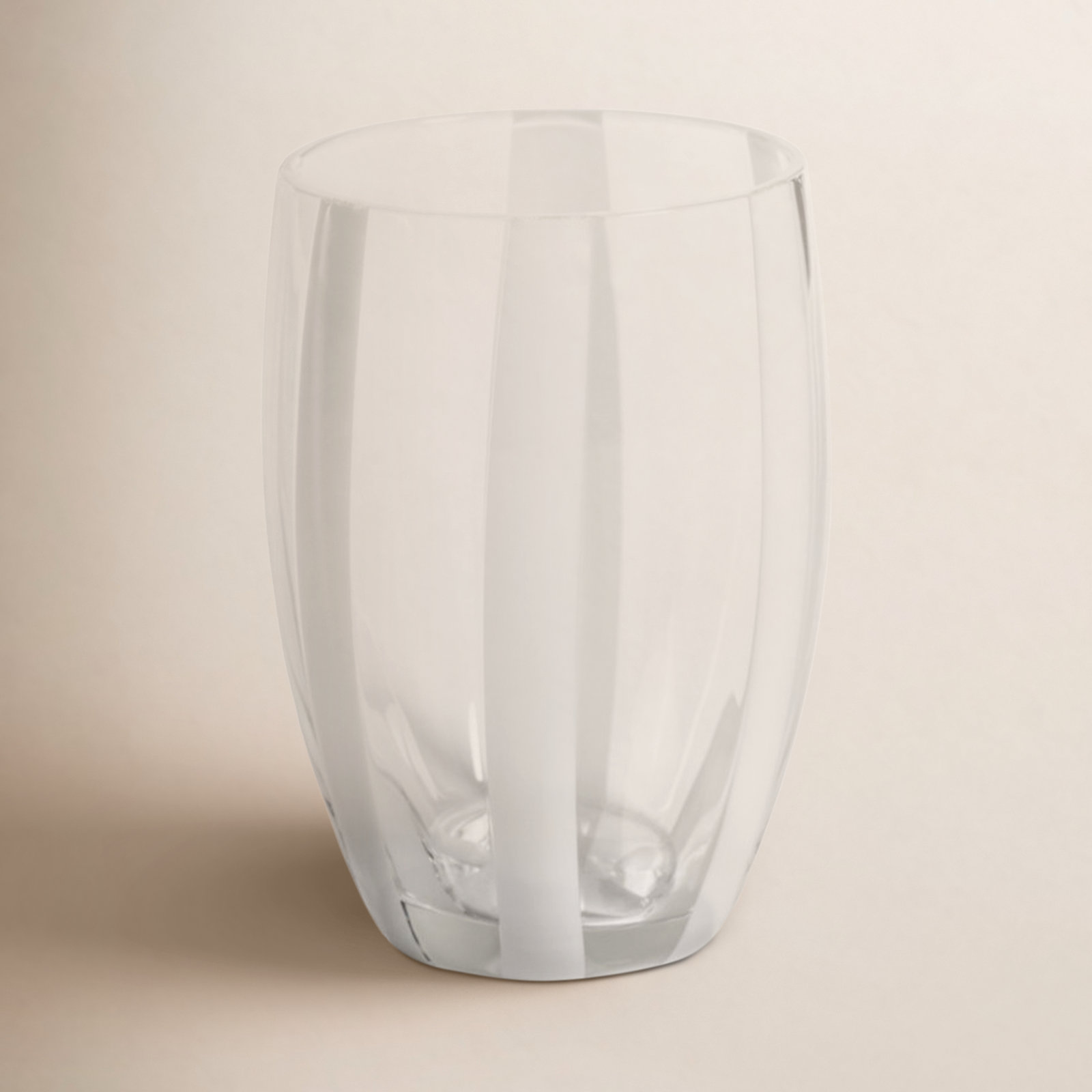 Brasilia Ribbed Drinking Glass, Clear