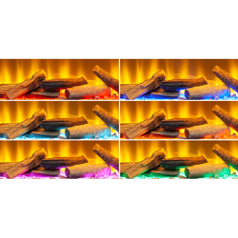 Adena Belfry Heating Black Electric Fireplace with 6824 BTU, 49cm H x 130.4cm W x 23.5cm D