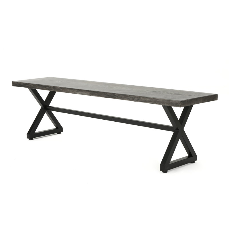 Banc de pique-nique en aluminium Bohra, Brun / Gris