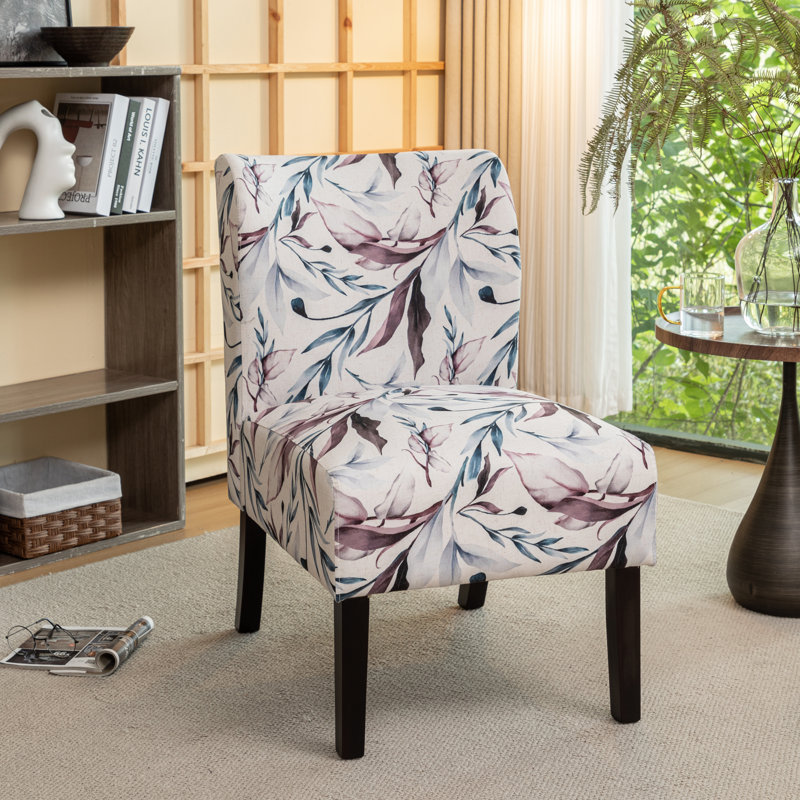 Fauteuil d'appoint Volia Capa, Mélange de polyester mauve / bleu marine floral
