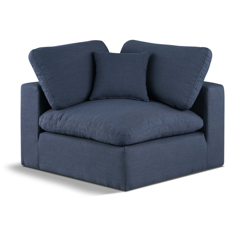 Fauteuil d'angle 40 po, Lin bleu marine