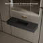 Lavabo de salle de bain mural à surface solide 47 "x 16" noir mat Monblari-132520263