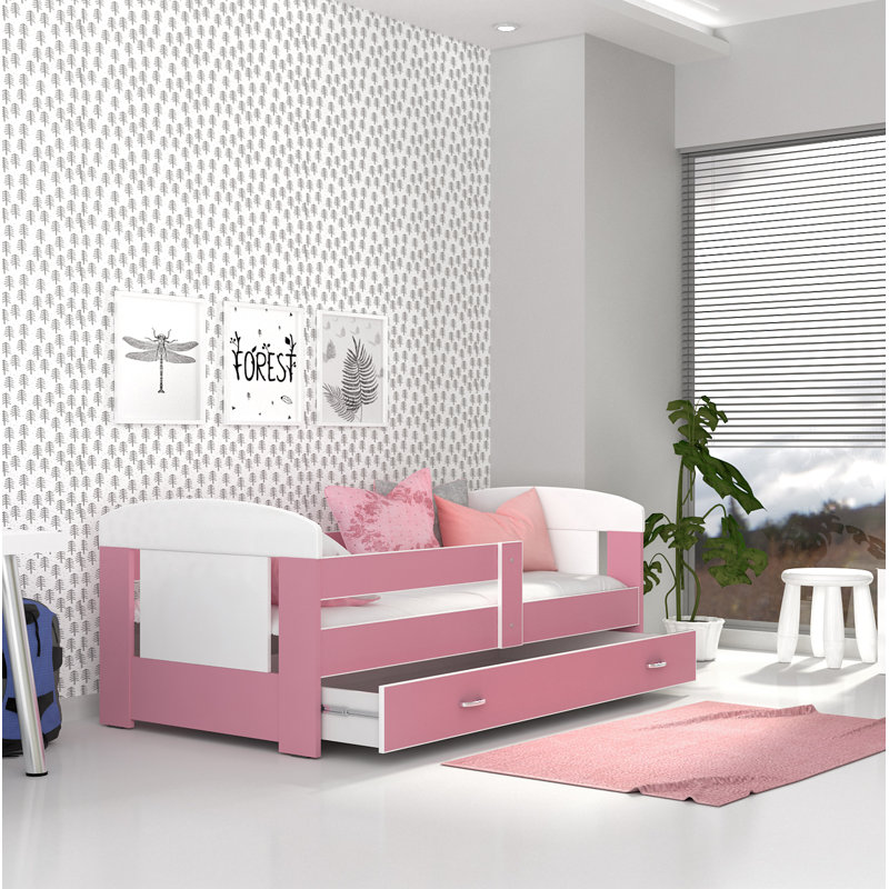 Pierre Cabin Bed with Storage Included, Pink, European Toddler (80 x 160cm)