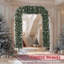 HOMCOM 8.2 ft Snow Frosted Christmas Tree Arch Doorway Decor Indoor Green-116871600