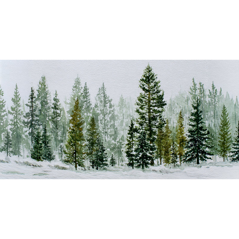 Art mural sur toile Minimal Winter Pines, 20 po x 40 po