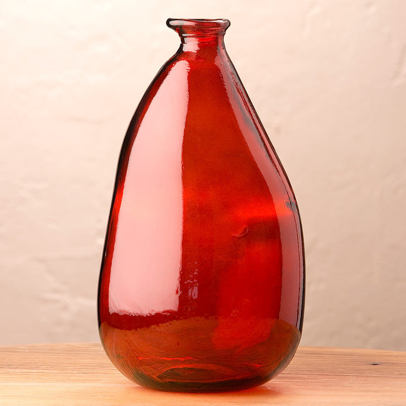 Handcrafted Glass Table Vase, Red