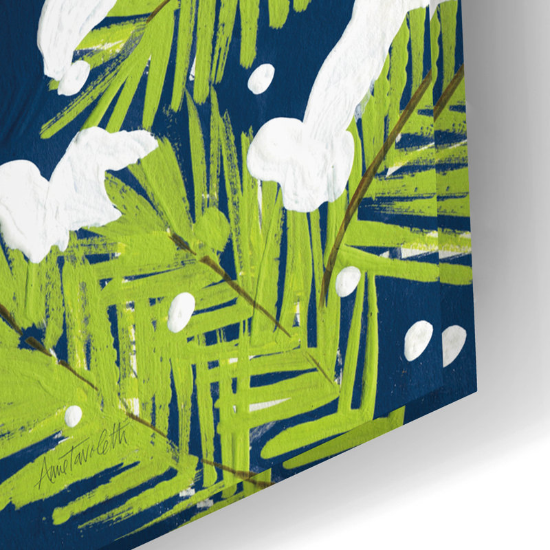 «Bright Christmas Deer Blue» par Anne Tavoletti, art mural en verre acrylique, H 16 po x l 24 po x P 0,2 po