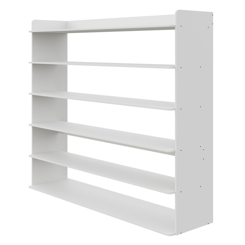 Warm white MDF shoe cabinet, 104cm H x 82cm W x 26cm D, White, 6