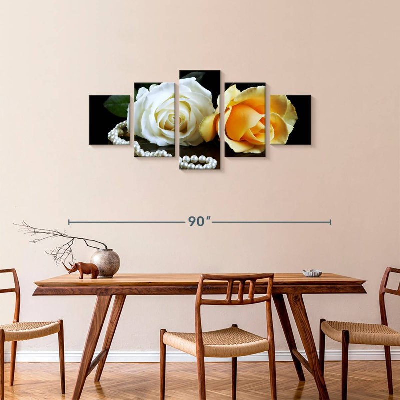 Pearls And Roses, 34" H x 74" W