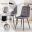 50cm H Velvet Upholstered Metal Side Chair-686924711-689253981