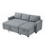 Canapé modulaire rembourré escamotable avec méridienne de rangement, canapé d'angle convertible