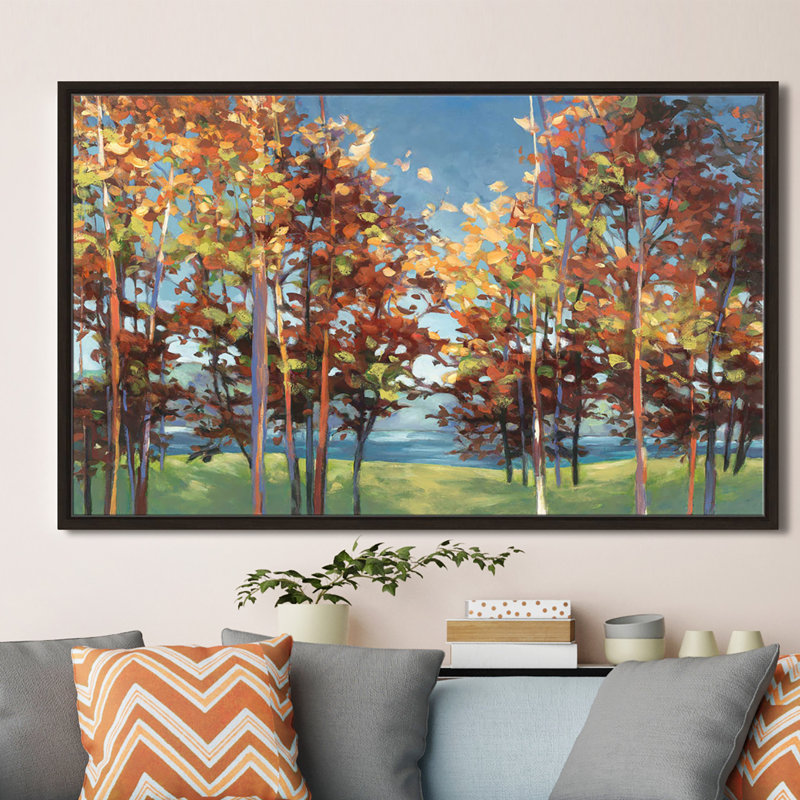 «Kaleidoscope», reproduction de peinture acrylique sur toile, H 31,5 po x l 51,5 po x P 2 po, Cadre flottant espresso