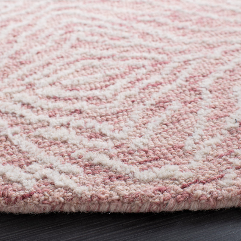 Pezanetti Hand Tufted Wool And Cotton With Latex Abstract Rug, Round 6'