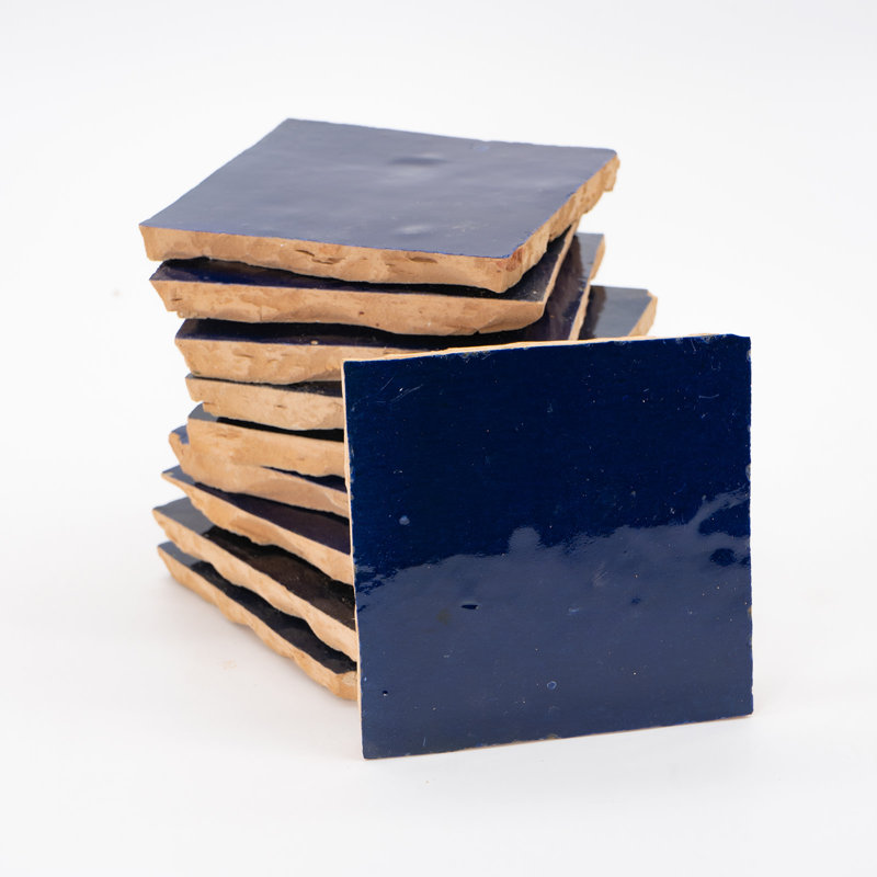 Handmade 4x4-in Moroccan Zellige In Dark Blue