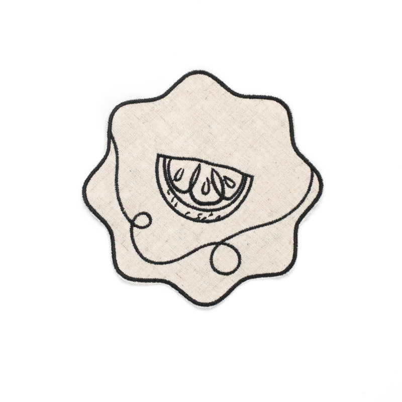 Line Drawing Embroidered Linen Coasters