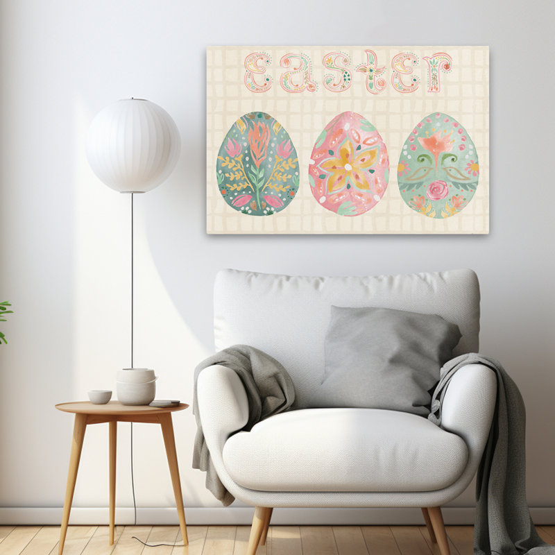 Printemps, chanson, contemporain, bleu, floral, crème, Pâques, H 36 po x l 24 po