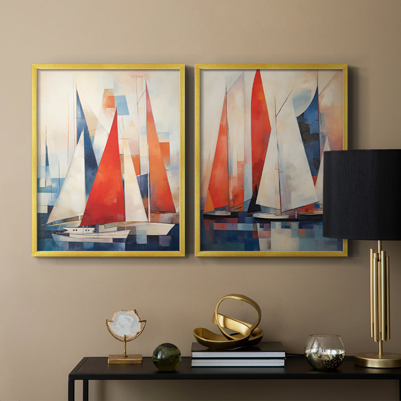 NAUTICAL Series CDVI - reproduction encadrée de qualité supérieure - prête à être accrochée - aucun clou requis - aucun clou requis