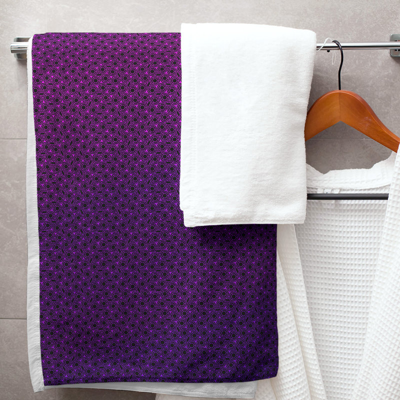 Katelyn Elizabeth Cotton Blend Bath Towel, Purple Ombre