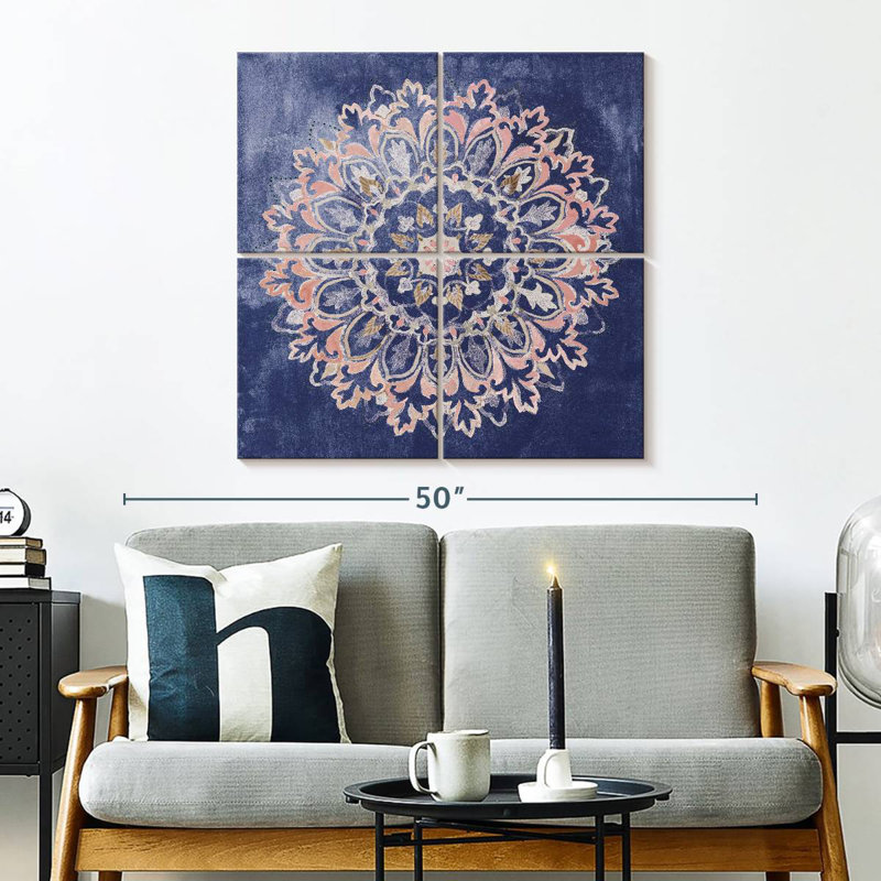 Kala Mandala Delight bleu marine, H 32 po x l 32 po