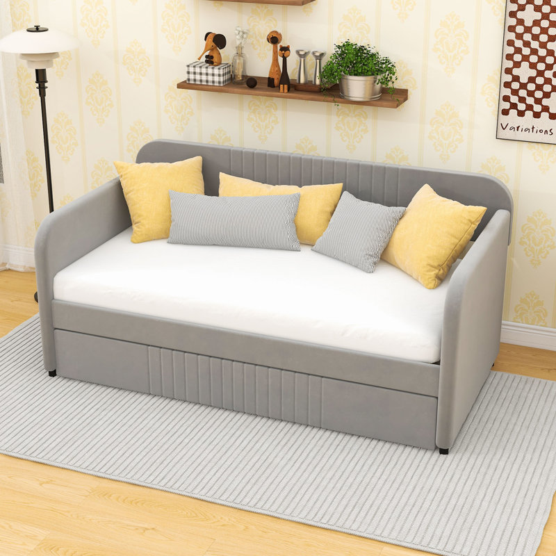 Arkeith Twin Daybed with Trundle, Gray