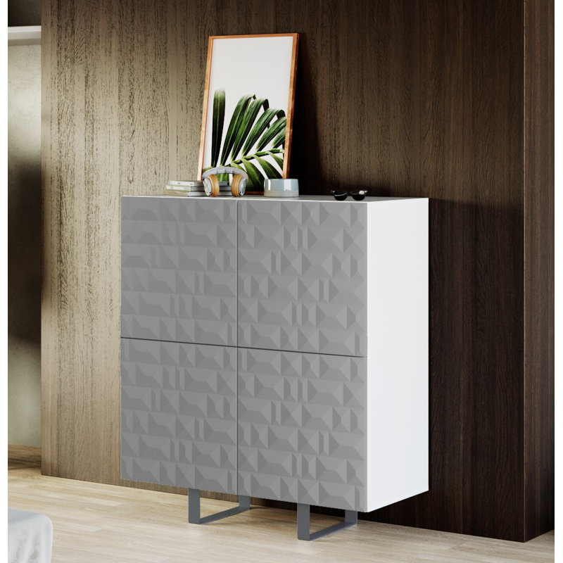 Barbados 110cm Sideboard, White/Concrete