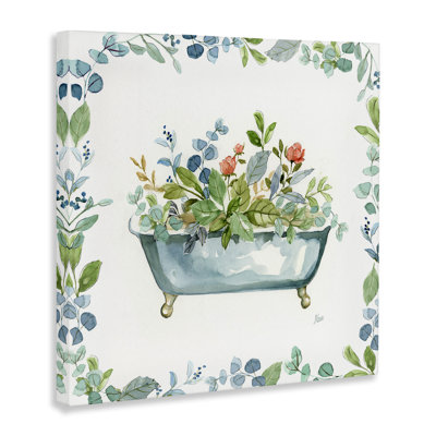 Plant Filled Tub Canvas Wall Art by Nan