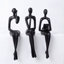 3 pièces d'ornements de figurine humaine moderne et minimaliste assis en résine,-83405234