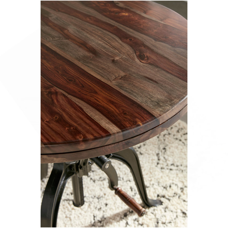 Table à manivelle ronde Sparrow - brun foncé